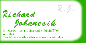 richard johancsik business card